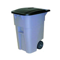 Rubbermaid Untouchable Indoor/Outdoor Square Trash Can 35 Gallon Gray