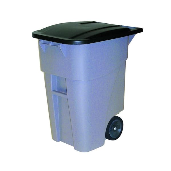 Rubbermaid Untouchable Indoor/Outdoor Square Trash Can 35 Gallon Gray