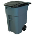 Rubbermaid Untouchable Indoor/Outdoor Square Trash Can 35 Gallon Gray
