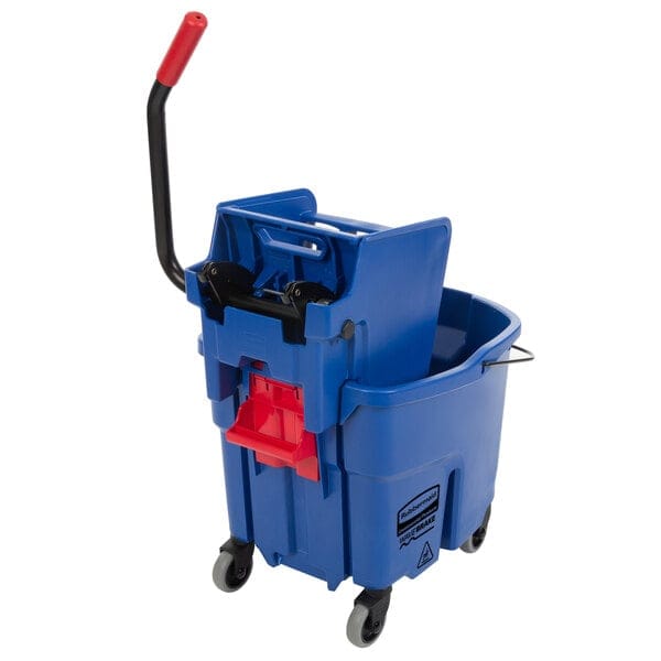 Rubbermaid WaveBrake 2.0 35-Qt Side-Press Combo Bucket Blue
