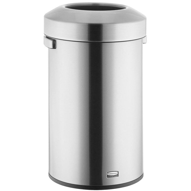 Rubbermaid Refine Stainless Steel Round Open-Top Trash Can 16 Gallon Silver