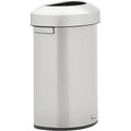 Rubbermaid Refine Stainless Steel Half-Round Open-Top Trash Can 16 Gallon Silver