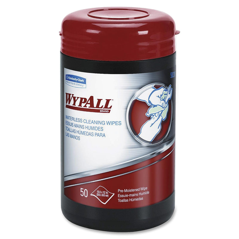 Wypall Heavy, duty Waterless Cleaning Wipes, Orange Citrus, 9.5"x12", Green, Pre, moistened, Heavy Duty, 50 Sheets, 8/Carton