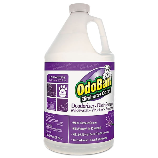 OdoBan Professional Concentrated Disinfecting Odor Eliminator, Lavender Scent, 1 Gal., 4/Carton
