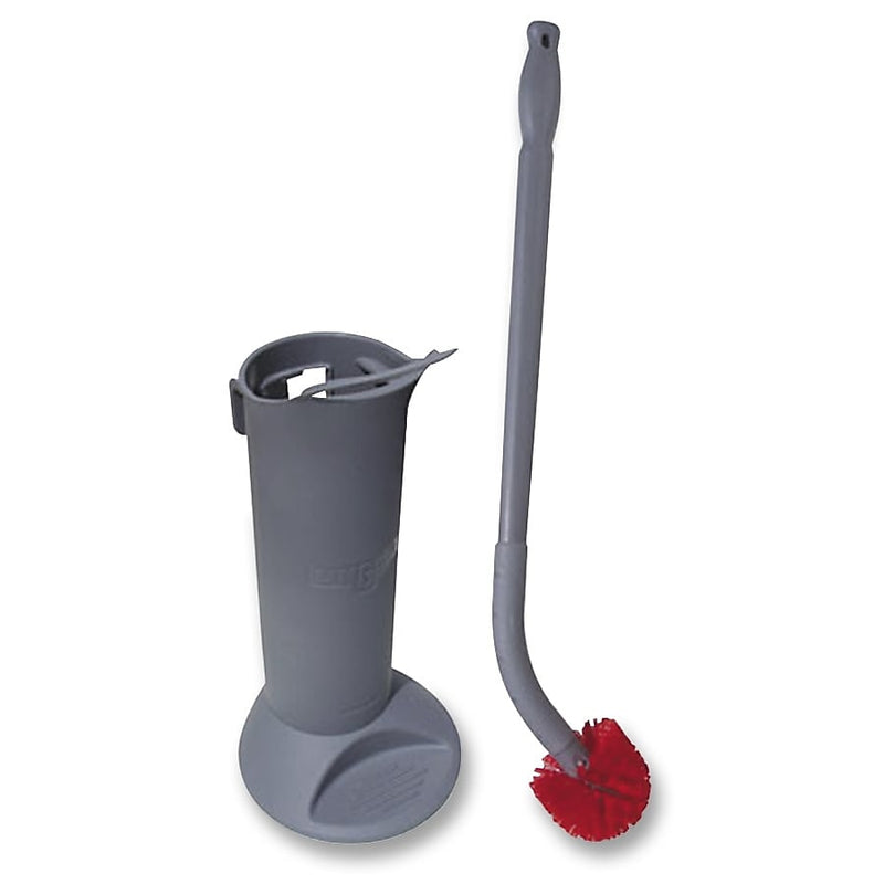 Unger Ergo Toilet Bowl Brush Set, 26" Length Handle, 5 / Carton, Plastic Handle, Nylon Bristle, Gray
