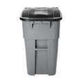 Rubbermaid Brute Plastic Outdoor Trash Can, 50 Gallon, Gray