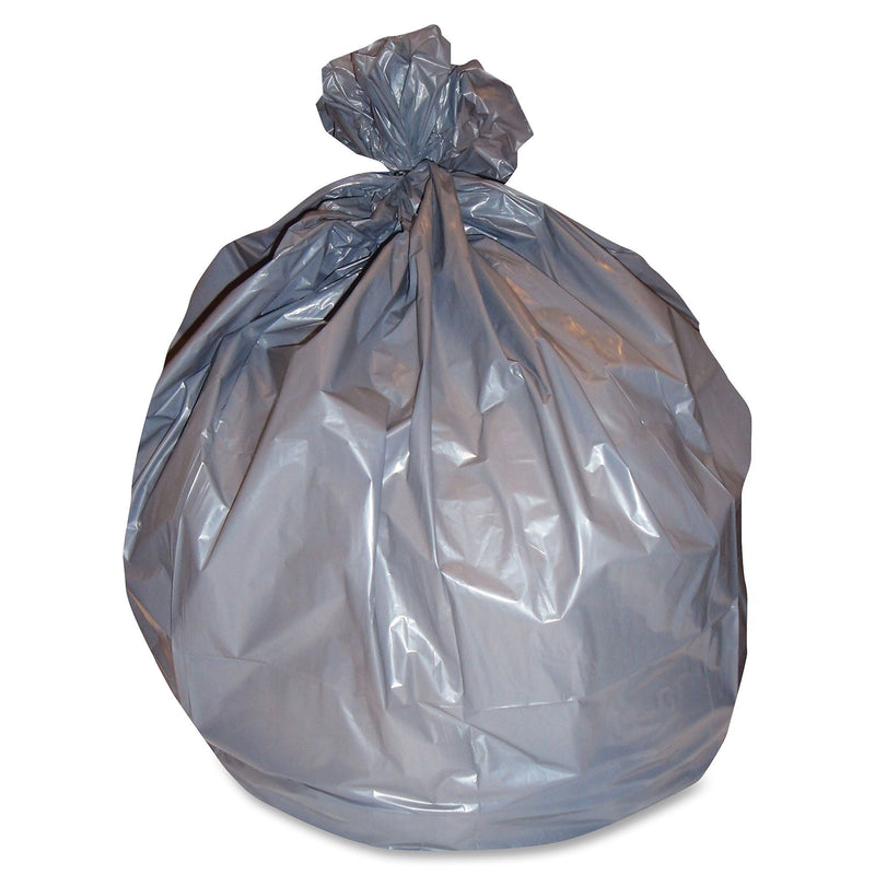 Heritage Super Heavy Gray LLD Can Liners, 60 Gal, 38" W X 58" L X 1.10 Mil (28 Micron) Thickness, 100/Carton