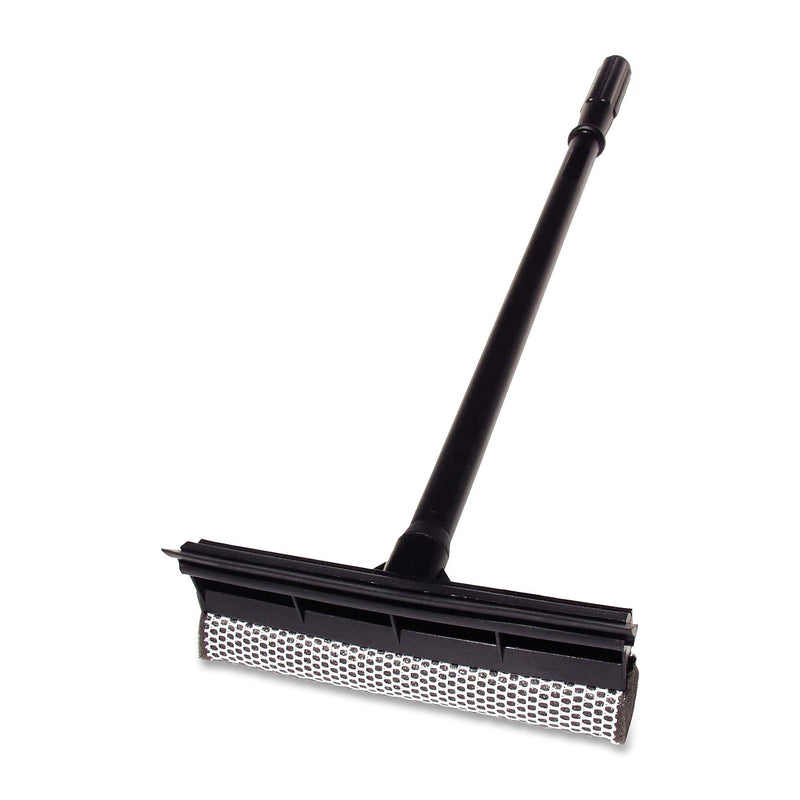 Unger Auto Squeegee Scrubber, Heavy Duty, 8" Head, 24" Handle, Plastic, Black