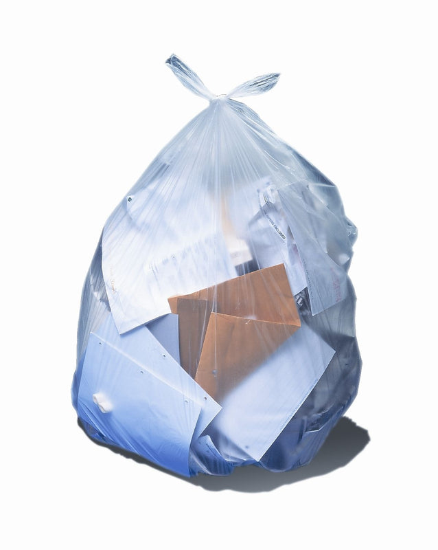 Heritage 50-56 Gallon Industrial Trash Bag, 43" X 47", Low Density, 1.5 Mil, Clear, 100 Bags/carton
