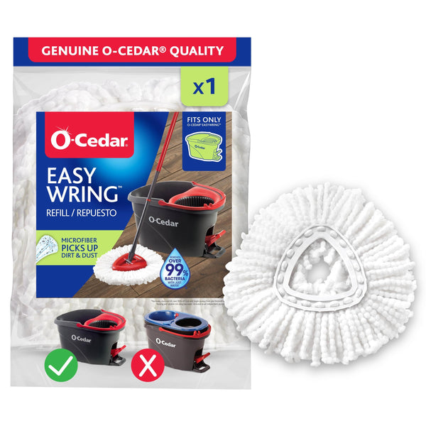 O-Cedar EasyWring Microfiber Spin Mop Head Refill, White