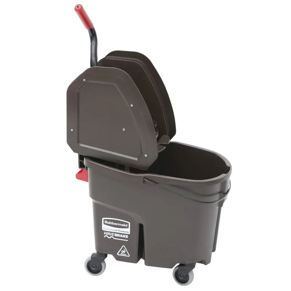 Rubbermaid WaveBrake 2.0 35-Qt Side-Press Combo Bucket Brown