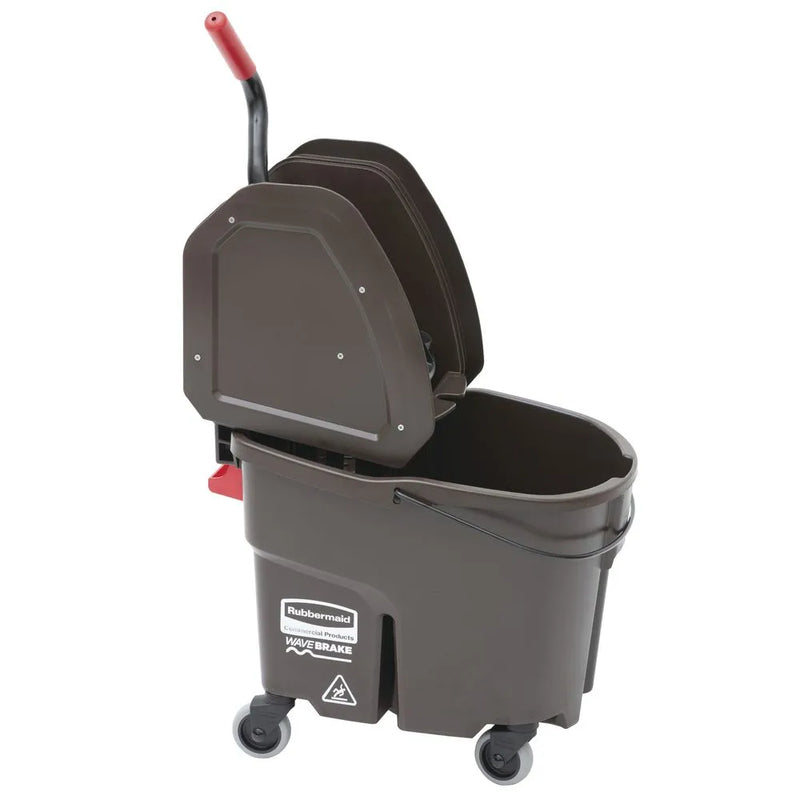 Rubbermaid WaveBrake 2.0 35-Qt Side-Press Combo Bucket Brown