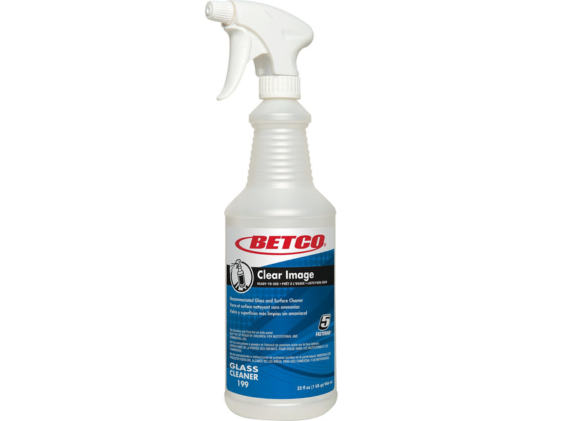 Betco Clear Image 32 oz. Spray Bottle with Trigger, White/Blue, 12/Carton