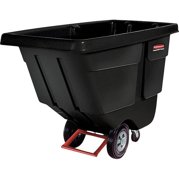 Rubbermaid Tilt Trucks, 102 Gallons, 850 lbs Capacity, Black