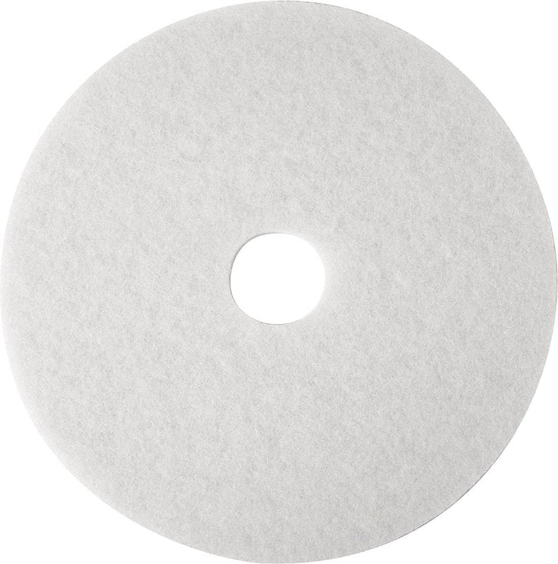 3M Polishing Floor Pad, White, 5/Carton