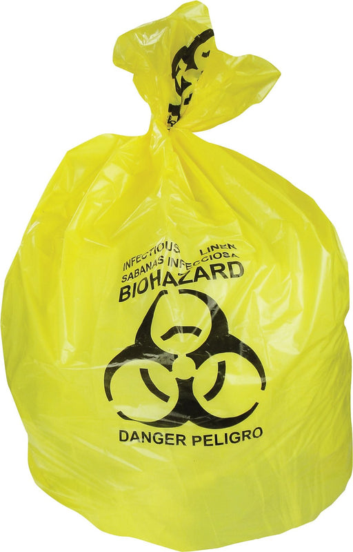 Heritage 30 Gal. Biohazard Liners, Yellow, 43"L X 30"W, 200/Carton