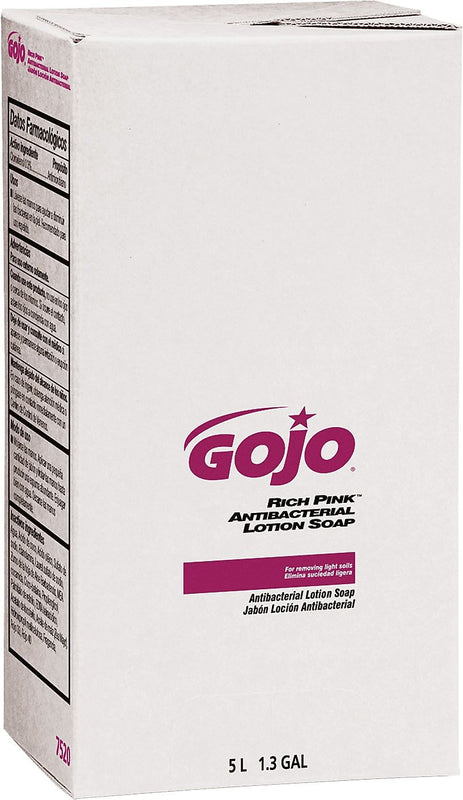 GOJO Rich Pink Antibacterial Liquid Hand Soap Refill for PRO TDX Dispenser, 5000 ml., Floral Scent, 2/Carton