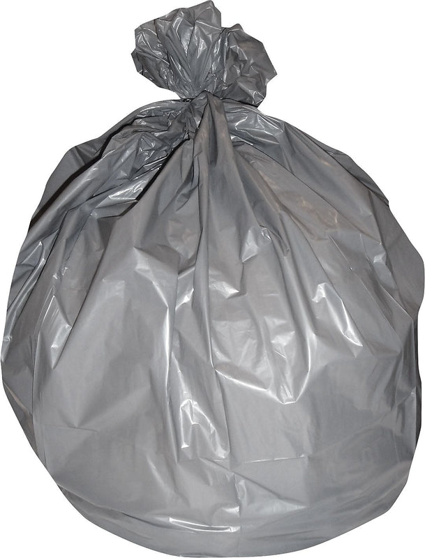 Heritage 40-45 Gallon Industrial Trash Bag, 40" X 46", Low Density, 1.1 Mil, Gray, 125 Bags/carton