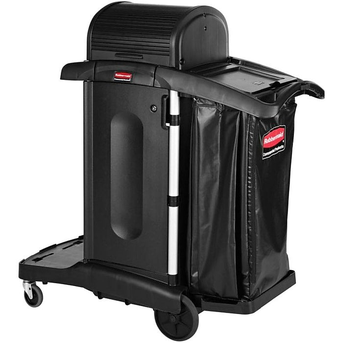 Rubbermaid Executive High Security Janitorial 2-Shelf Cleaning Cart