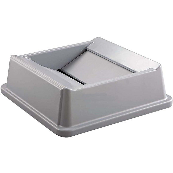 Rubbermaid Untouchable Large Plastic Swing Lid for 35 Gallon Trash Cans, Gray