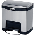 Rubbermaid Slim Jim Stainless Steel Step Trash Can, 4 Gallon, Black