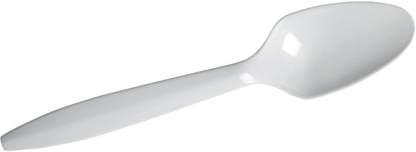 Dixie Medium-Weight Plastic Teaspoon, 5-1/2", White, 1000/Carton