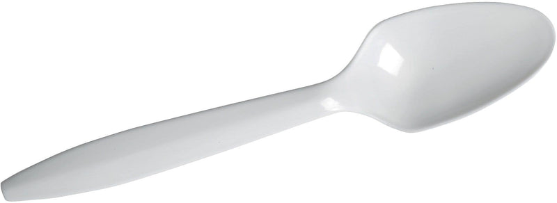 Dixie Medium-Weight Plastic Teaspoon, 5-1/2", White, 1000/Carton