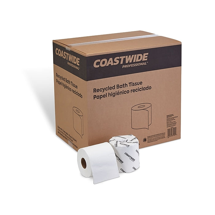 Coastwide Professional Recycled 2-Ply Standard Toilet Paper, White, 350 Sheets/Roll, 48 Rolls/Carton