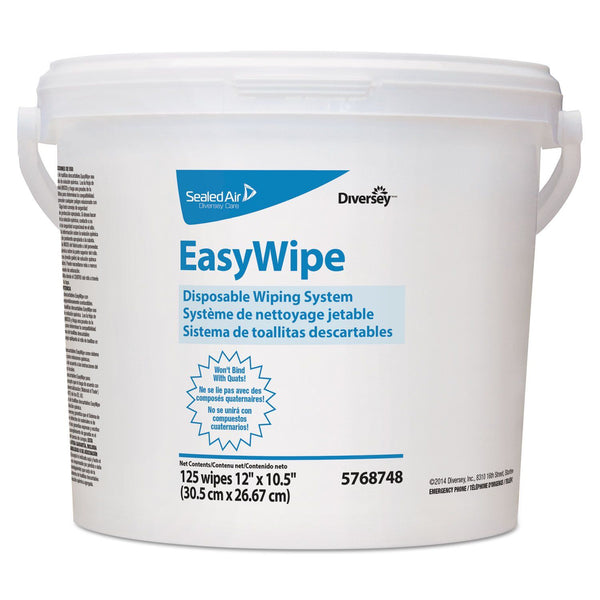 Diversey EasyWipe Dry Cloths White 120/Bucket 6/Carton