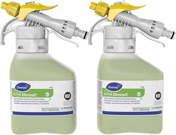 Diversey Eliminex Foam Drain Cleaner, 50 oz., 2/Carton