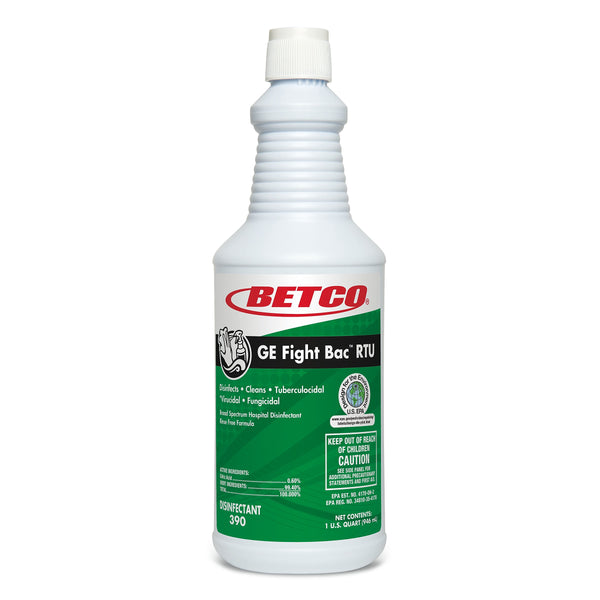 Betco GE Fight Bac RTU Broad Spectrum Hospital Disinfectant, Fresh, 32 oz., 12/Carton