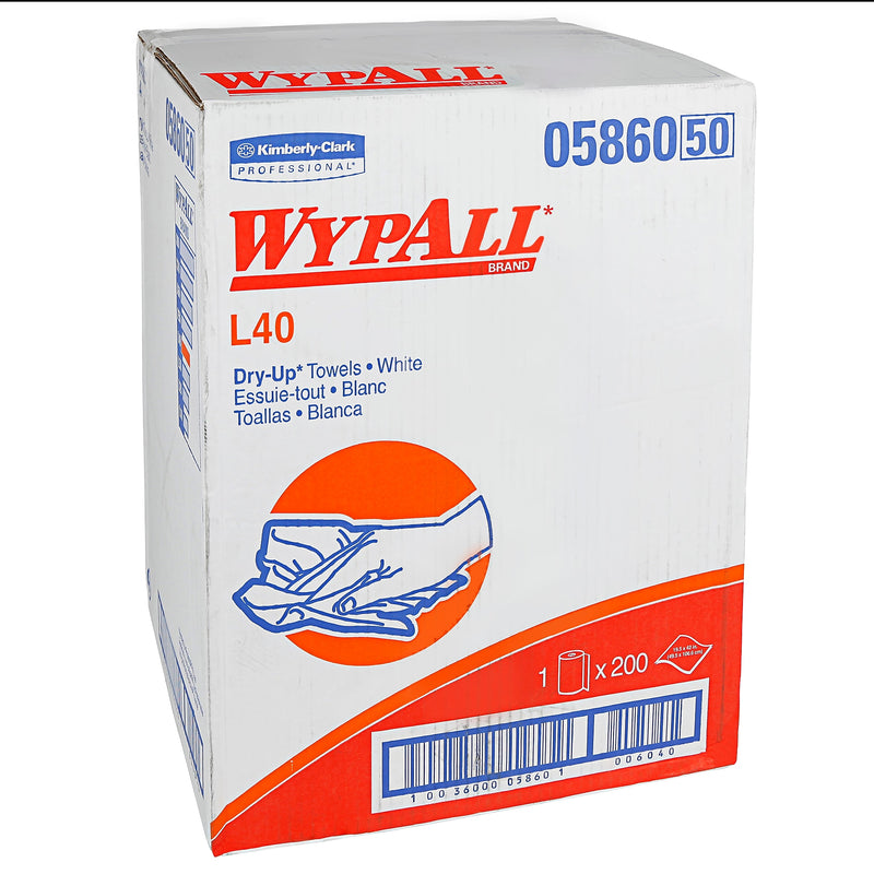Wypall Dry-Up Professional Paper Towels, 1-Ply, White, 200/Bx