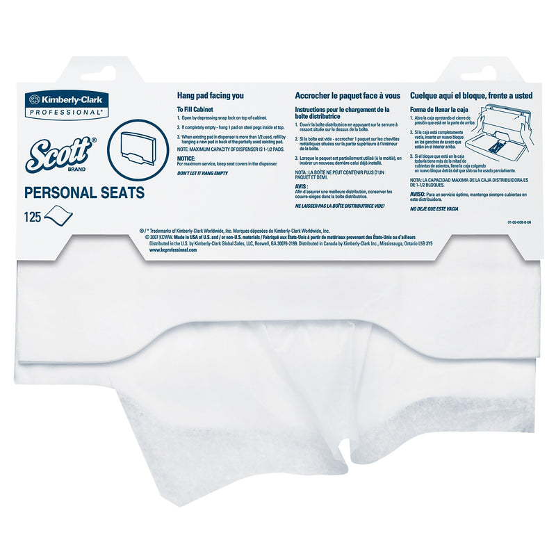 Scott Toilet Seat Covers, 15" x 18", 125 Covers/Pack, 24 Packs/Carton
