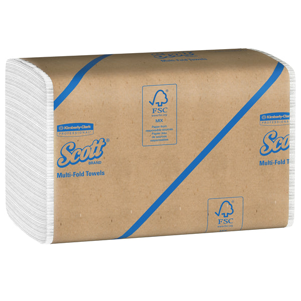 Scott Essential Recycled Multifold Paper Towels, 1-ply, 250 Sheets/Pack, 16 Packs/Carton