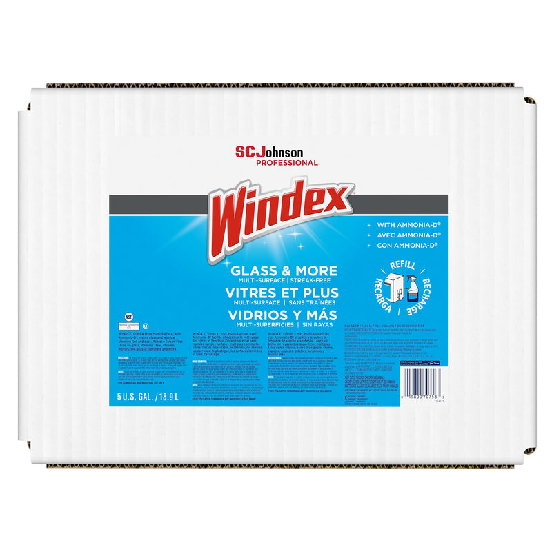 Windex Glass & More Cleaner with Ammonia-D, Unscented, 5 gal Bag-in-Box Dispenser