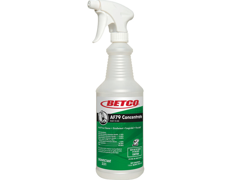 Betco AF79 32 oz. Spray Bottle with Trigger, White/Green, 12/Carton