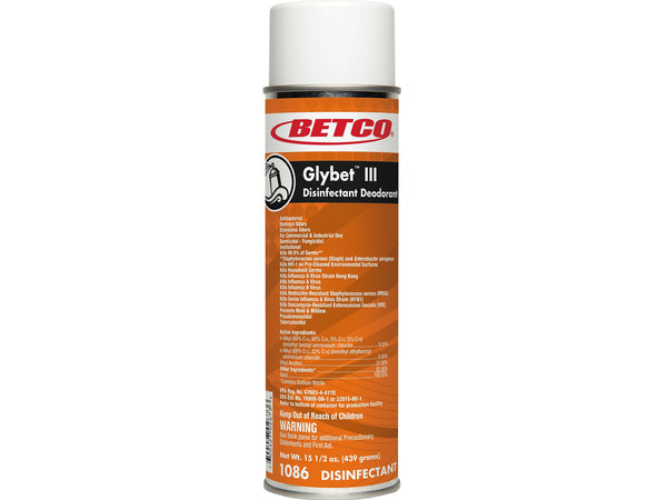 Betco Glybet III Disinfectant, Citrus Bouquet Scent, 15.5 Oz., 12/Carton