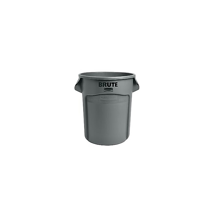 Rubbermaid Plastic Vented Brute Trash Can with no Lid, Gray, 20 gal.