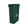 Rubbermaid Slim Jim Plastic Indoor Recycling Bin, 23 Gallon, Green