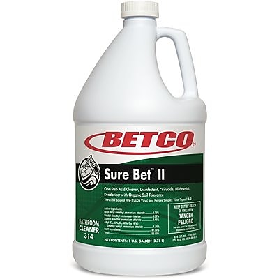 Betco Sure Bet II Foaming Disinfectant, Citrus, 1 Gallon, 4/Carton