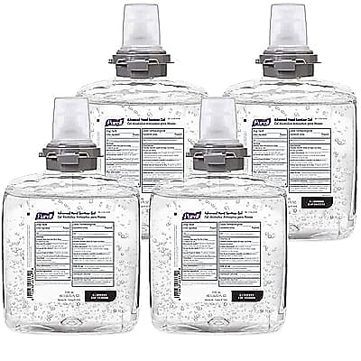PURELL Advanced 70% Alcohol Gel Hand Sanitizer Refill for TFX Dispenser, 1200 mL., 4/Carton