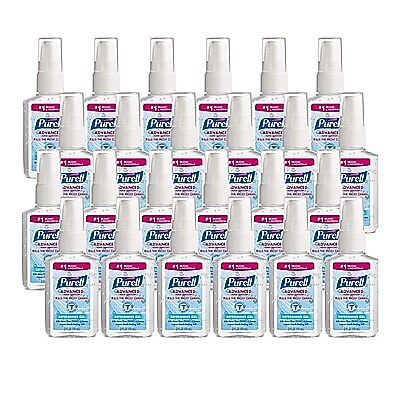 PURELL Advanced 70% Alcohol Gel Hand Sanitizer, Clean Scent, 2 oz., 24/Carton