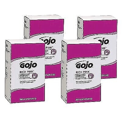 GOJO Rich Pink Antibacterial Liquid Hand Soap Refill for PRO TDX Dispenser, Floral Scent, 67 oz., 4/Carton
