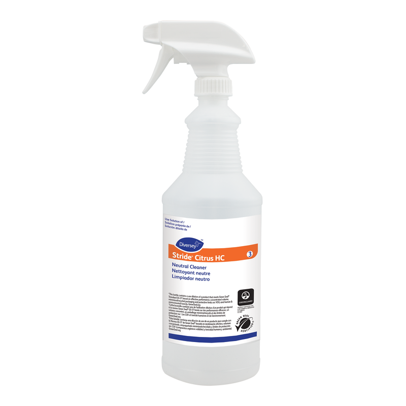 PBI Stride Citrus HC NC #3 32 oz. Spray Bottle with Trigger and Label, Natural, 6/Carton