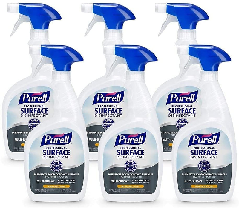 Purell Professional Surface Disinfectant Spray, Fresh Citrus Scent, 32 Fl. Oz., 6/Carton