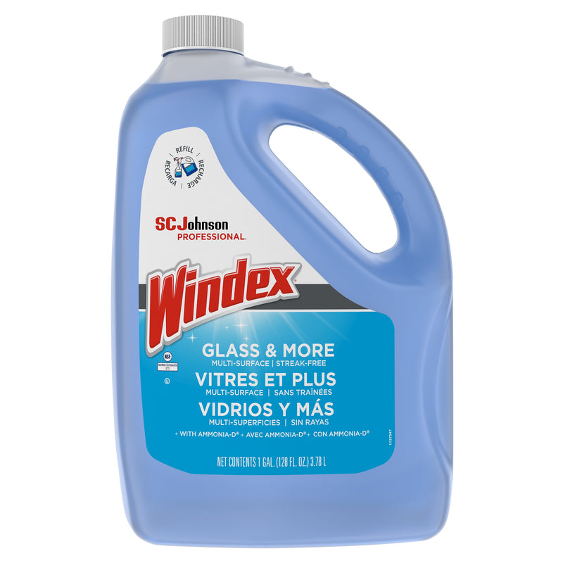 Windex Glass Cleaner with Ammonia-D Refill, Floral, 128 oz, 4/Carton
