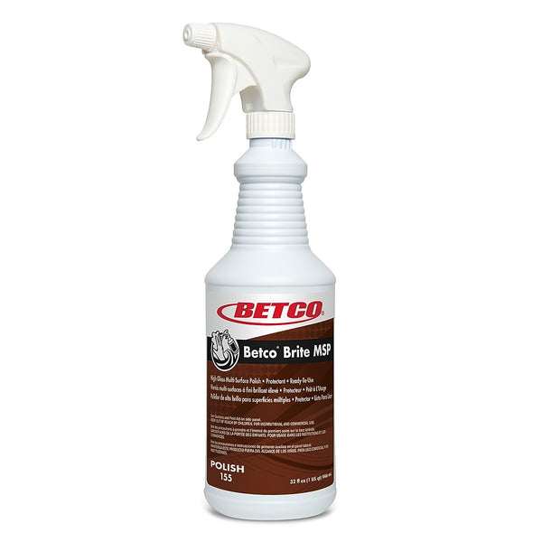 Betco Brite MSP Multi-Surface Polish, Lemon Scent, 32 Oz., 12/Carton