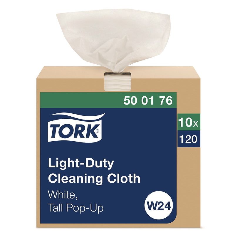 Tork Microfiber Cleaning Cloths, 16.1" X 8.3", White, 16.669 Lbs., 120 Cloths/pack, 10/Carton