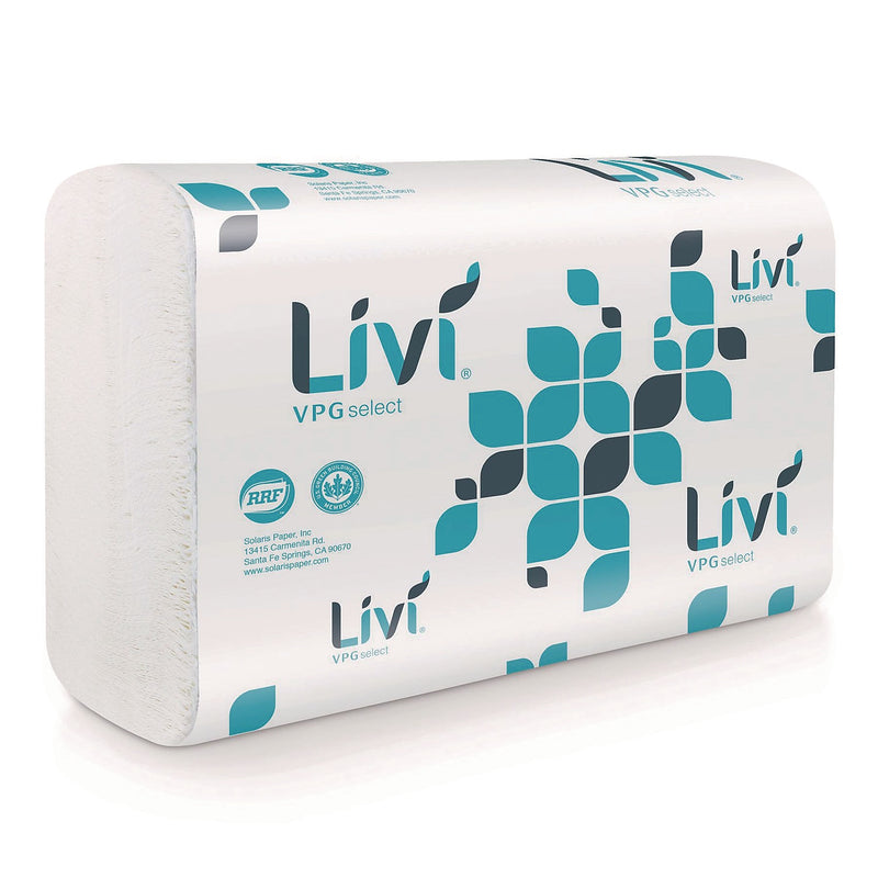 Livi VPG Select Regular Multifold Paper Towels, 1-Ply, 250 Sheets/Pack, 16 Packs/Carton