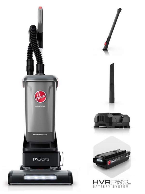 Hoover Commercial Cordless Upright Vacuum, Gray
